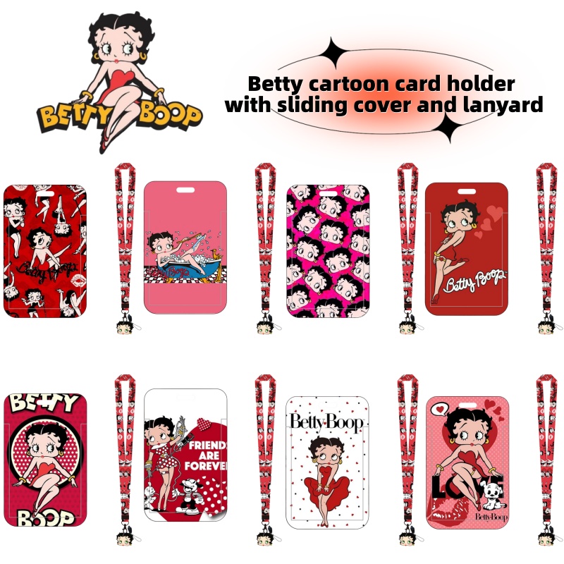 Model Kit Anime Girl - ที่ใส่บัตรอนิเมะซีรีส์ Betty Boop, บัตรอาหารในมหาวิทยาลัย, บัตรประจำตัวที่ทำงาน, บัตรประจำตัวนักเรียนลายการ์ตูนสาว,